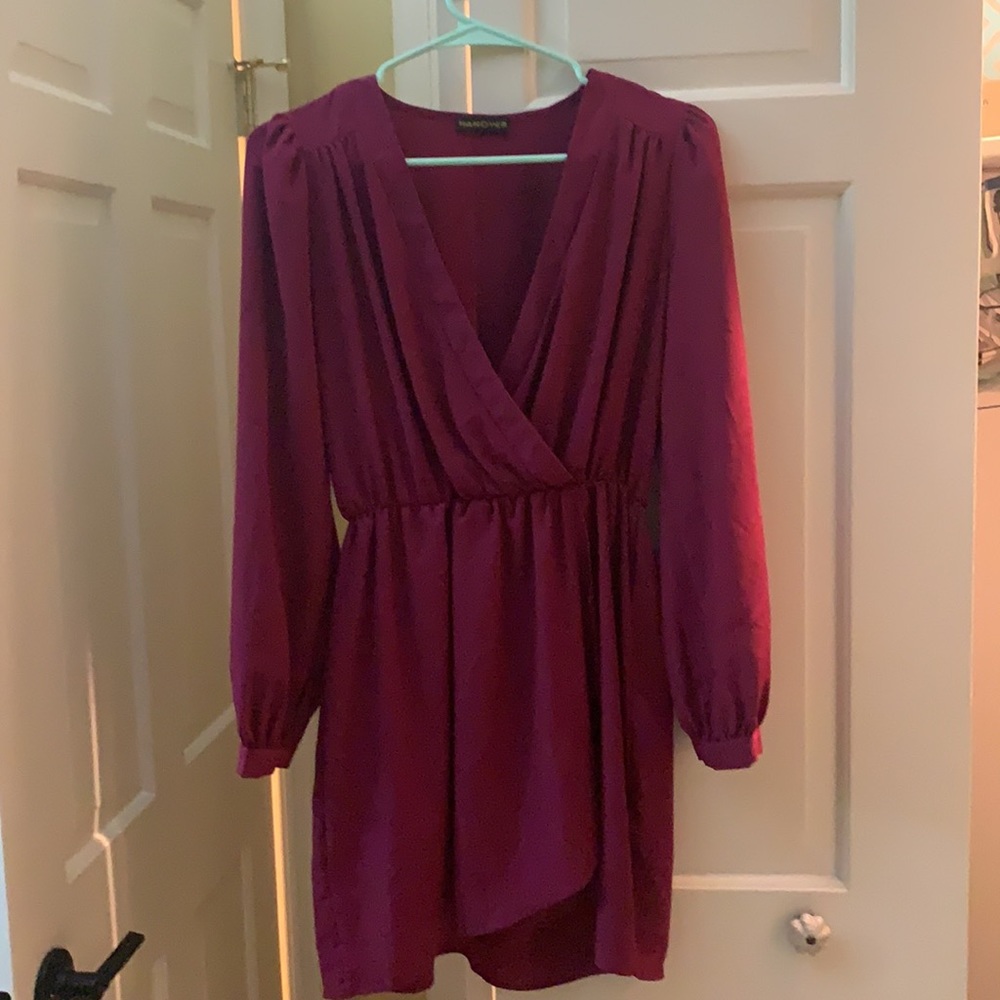 Burgundy shirt dress sz M